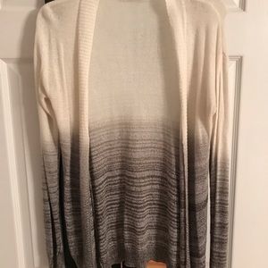 White and grey cardigan